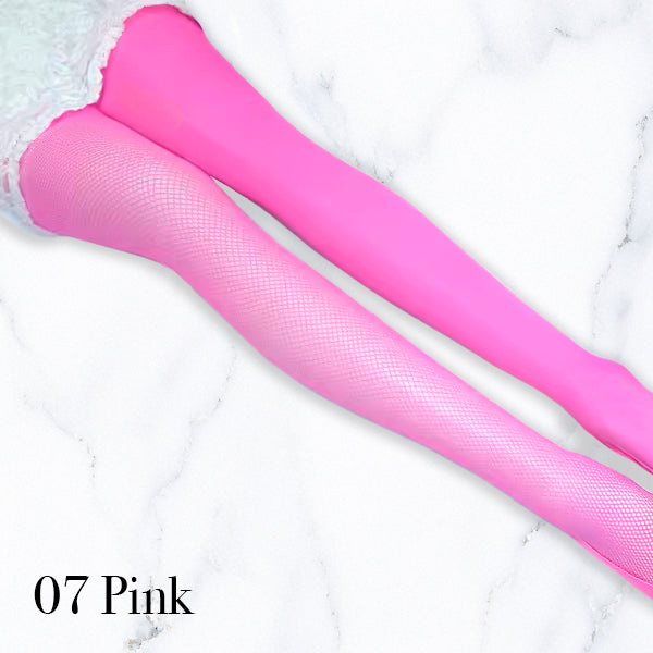 アシンメトリータイツ 無地ベロア風×メッシュ切替 個性派 カラータイツ レディースファッション