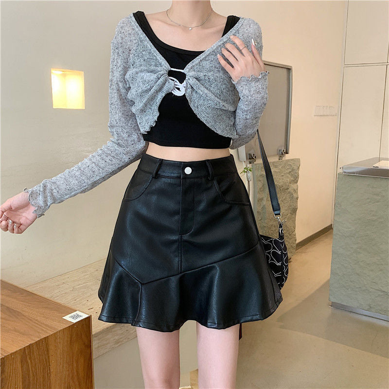 【甘めレザー♡】レディマーメイド レザースカート
