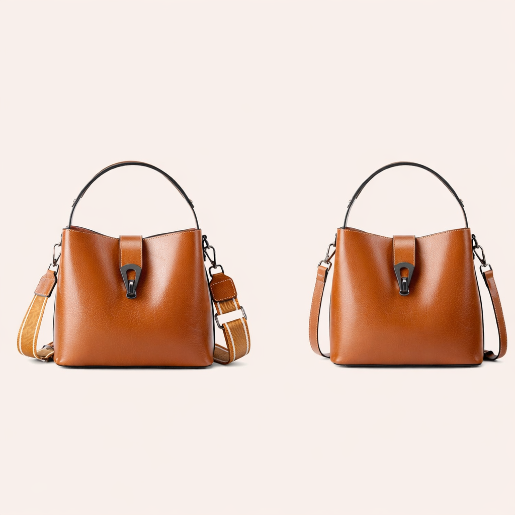 本革 オイルワックスレザー バケット型 2WAYバッグ