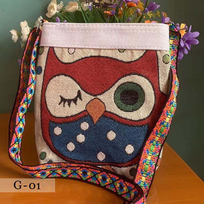 エスニック柄 ジャガード ショルダーバッグ 象 モチーフ 斜めがけ ミニトート レディース 軽量 フェス ギフト