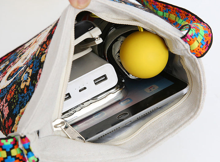 エスニック柄 ジャガード ショルダーバッグ 象 モチーフ 斜めがけ ミニトート レディース 軽量 フェス ギフト