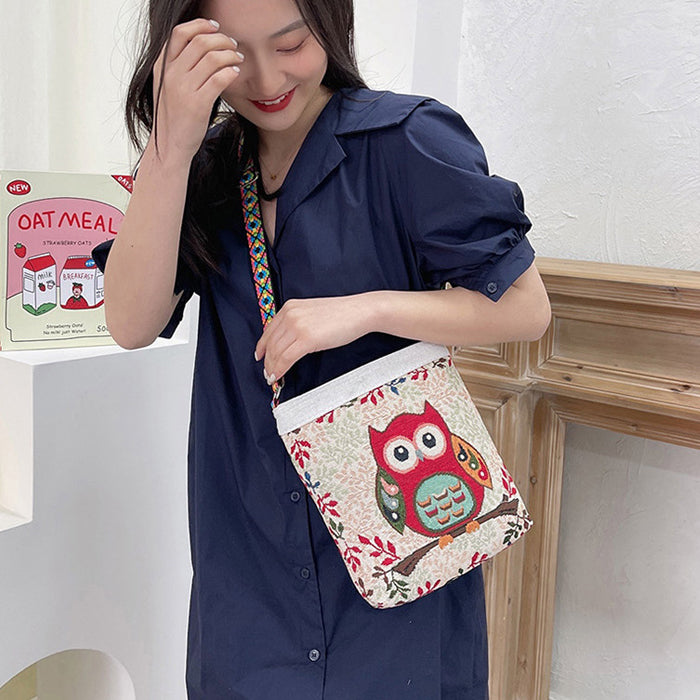 エスニック柄 ジャガード ショルダーバッグ 象 モチーフ 斜めがけ ミニトート レディース 軽量 フェス ギフト