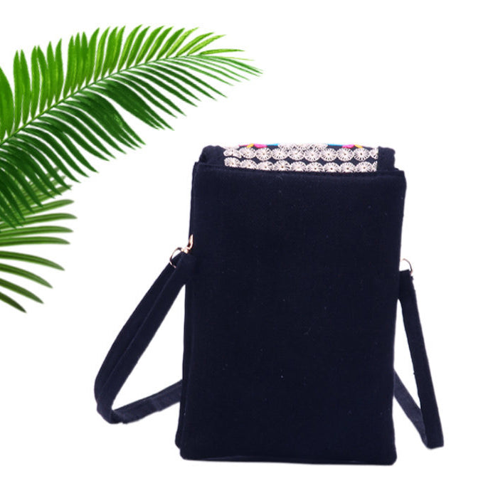 エスニック刺繍スマホポシェット ミニショルダー 民族調 花柄 ポーチ レディース 斜めがけバッグ