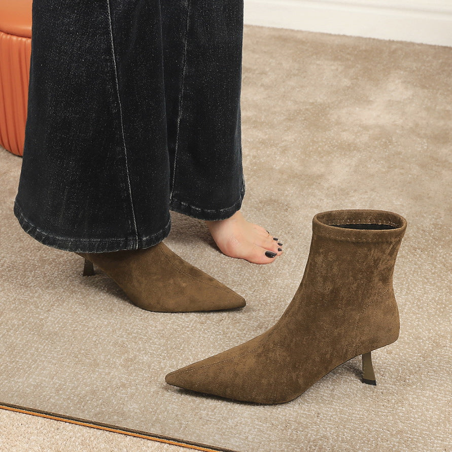 スエードショートブーツ