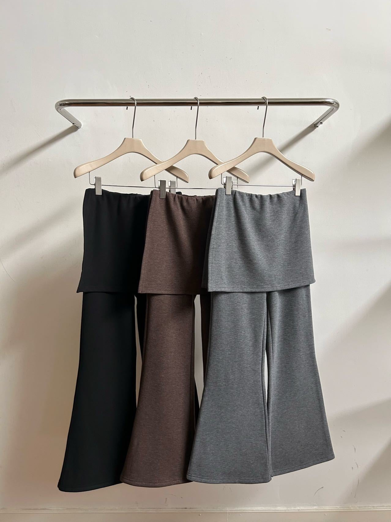 フレアパンツ×ミニスカート セットアップ