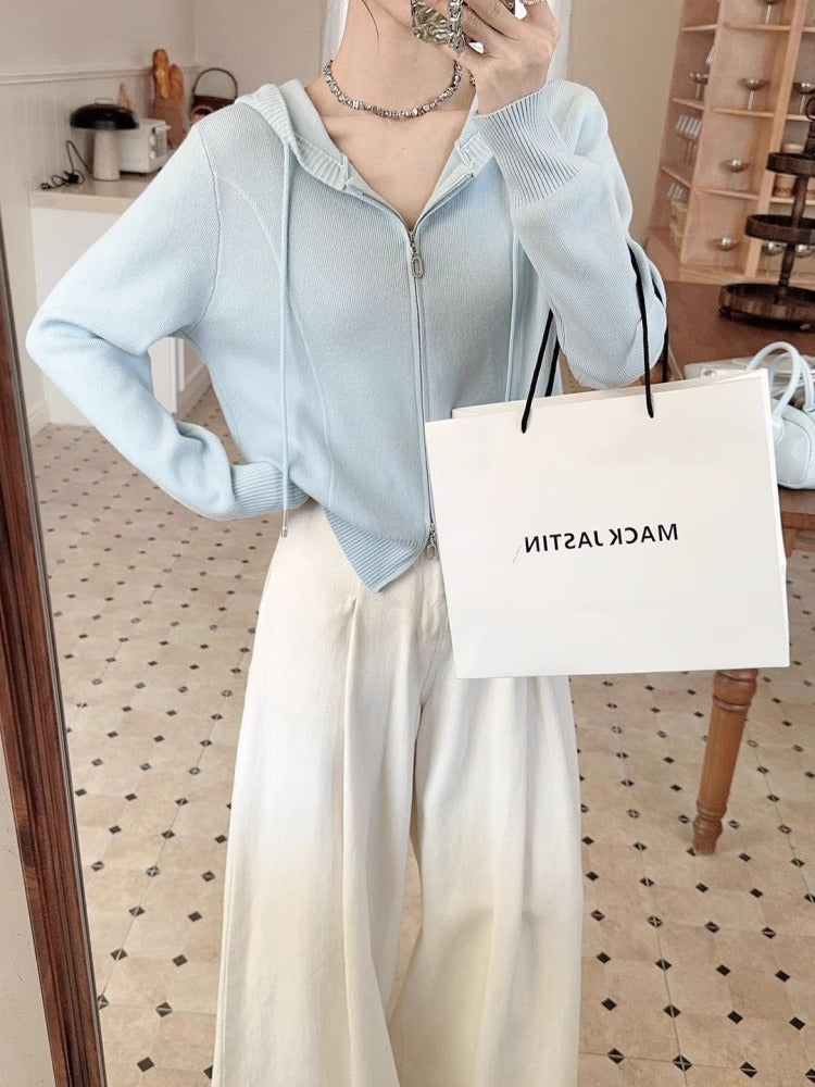 ゆるシルエット ジップアップライトパーカー