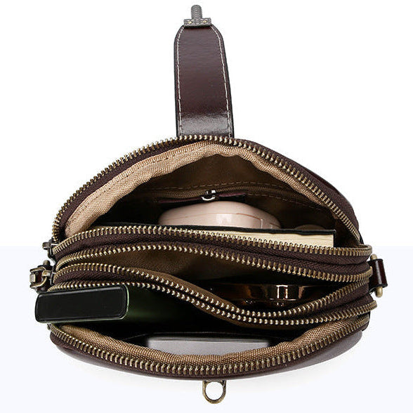 レトロテイスト 本革ミニショルダーバッグ