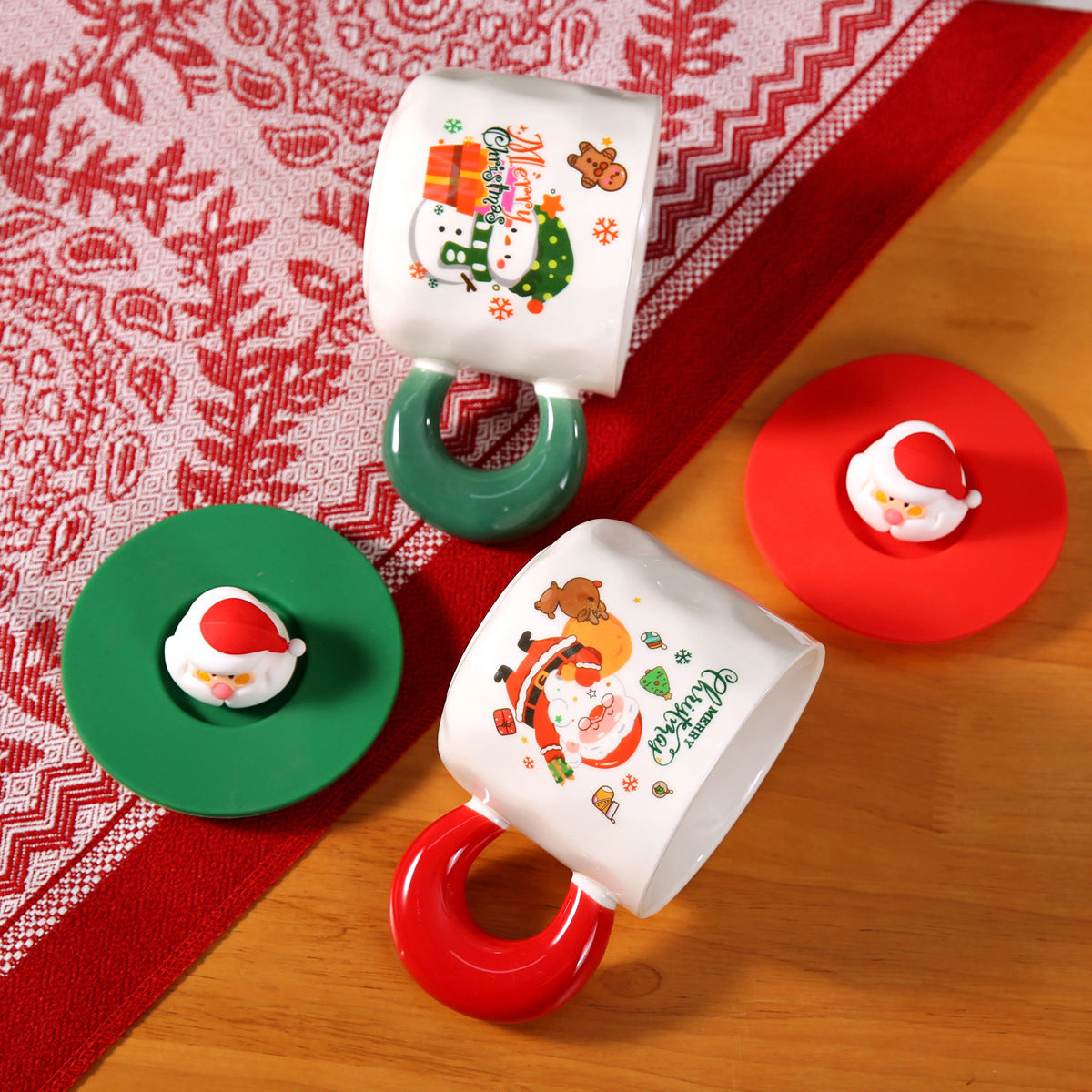 陶器のクリスマスマグ