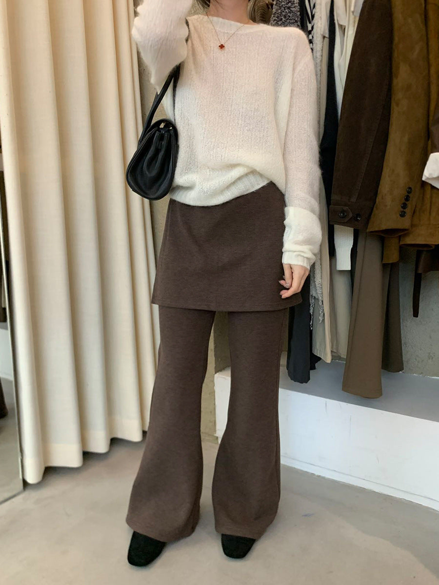 フレアパンツ×ミニスカート セットアップ