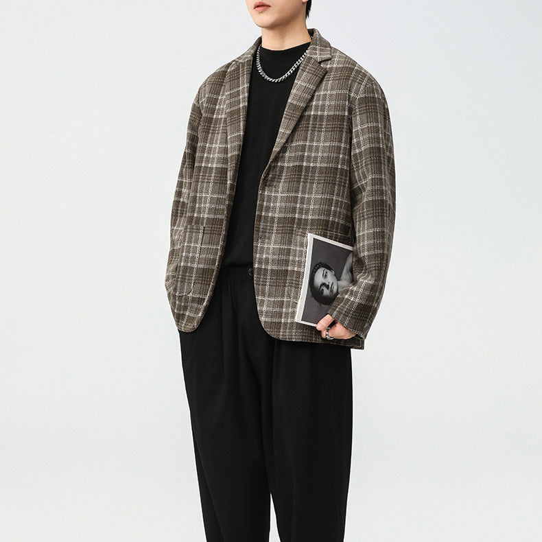 グレンチェックリラックステーラードジャケット