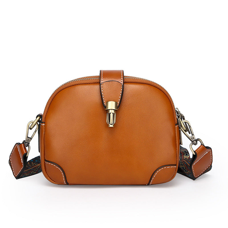 レトロテイスト 本革ミニショルダーバッグ