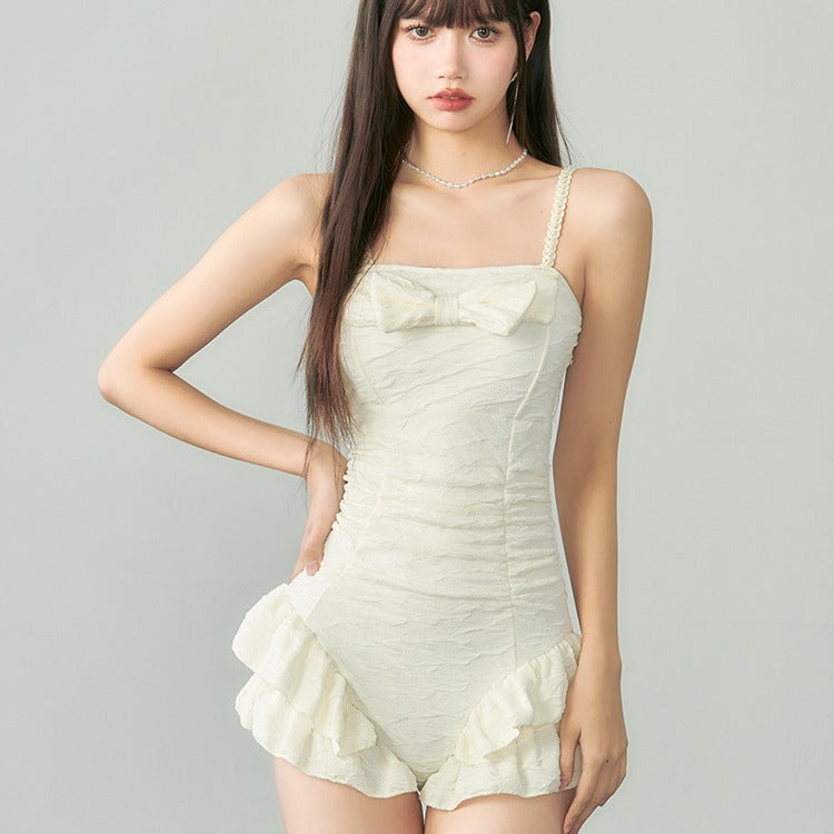 ジャガードキャミオールインワン水着