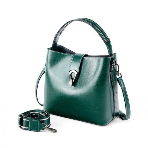 本革 オイルワックスレザー バケット型 2WAYバッグ