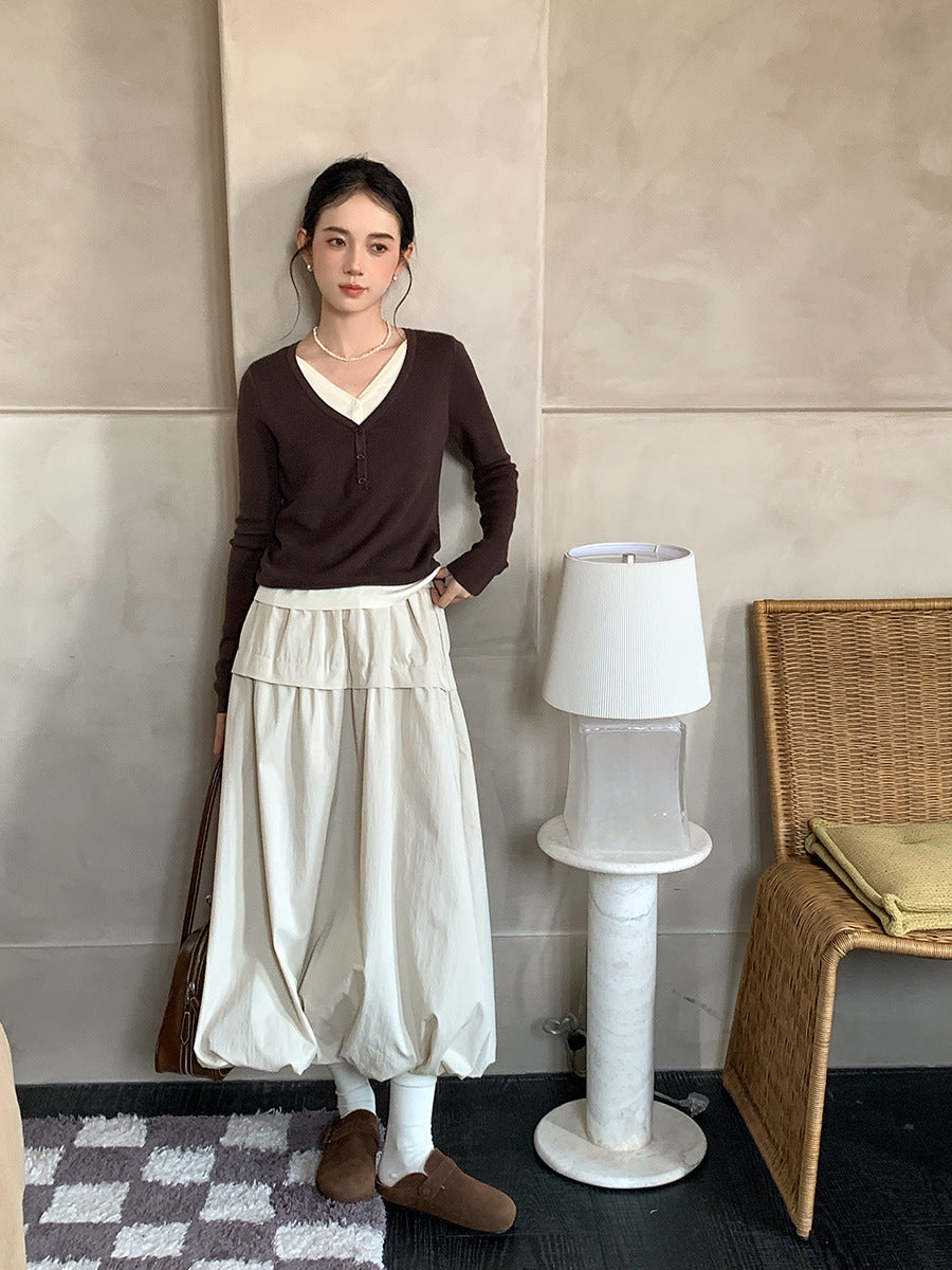 レイヤード Vネックカットソー