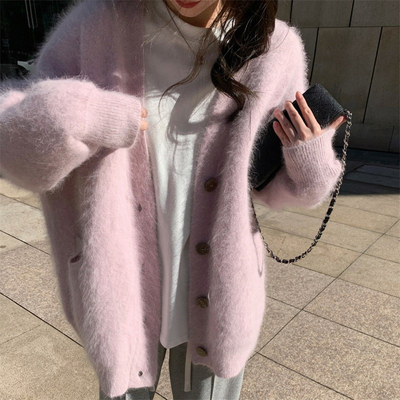 ミドル丈のゆったりカーディガン