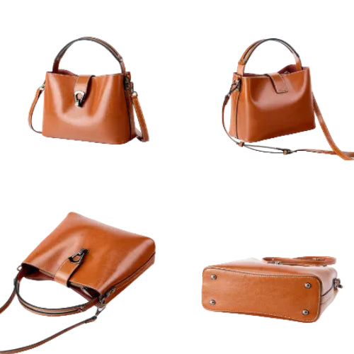 本革 オイルワックスレザー バケット型 2WAYバッグ