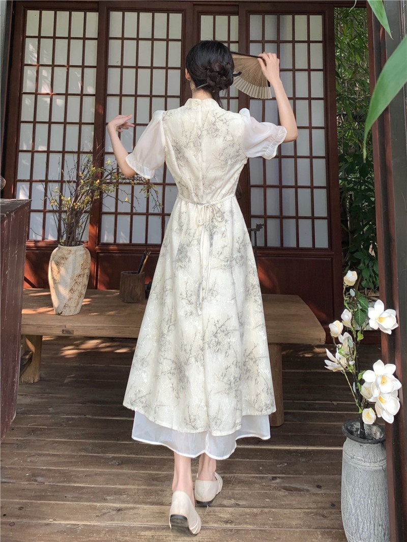 フェミニンなAライン チャイナワンピース