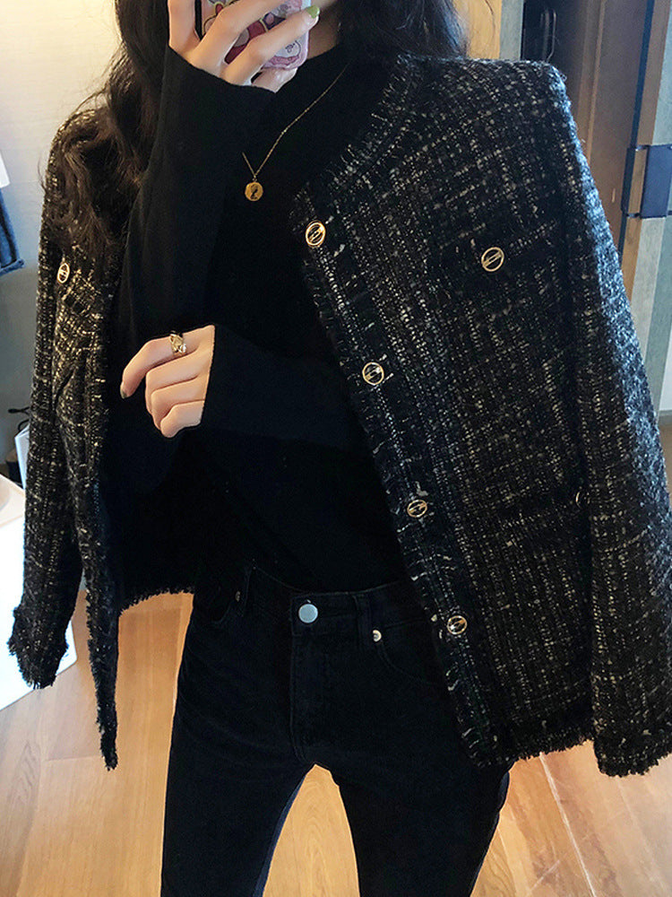 高級感のあるレトロなツイードジャケット