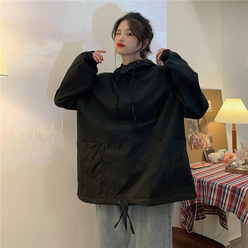 フード付きオーバーサイズワークプルオーバー