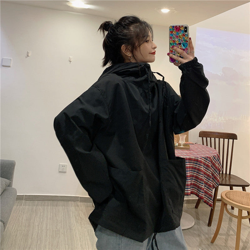 フード付きオーバーサイズワークプルオーバー