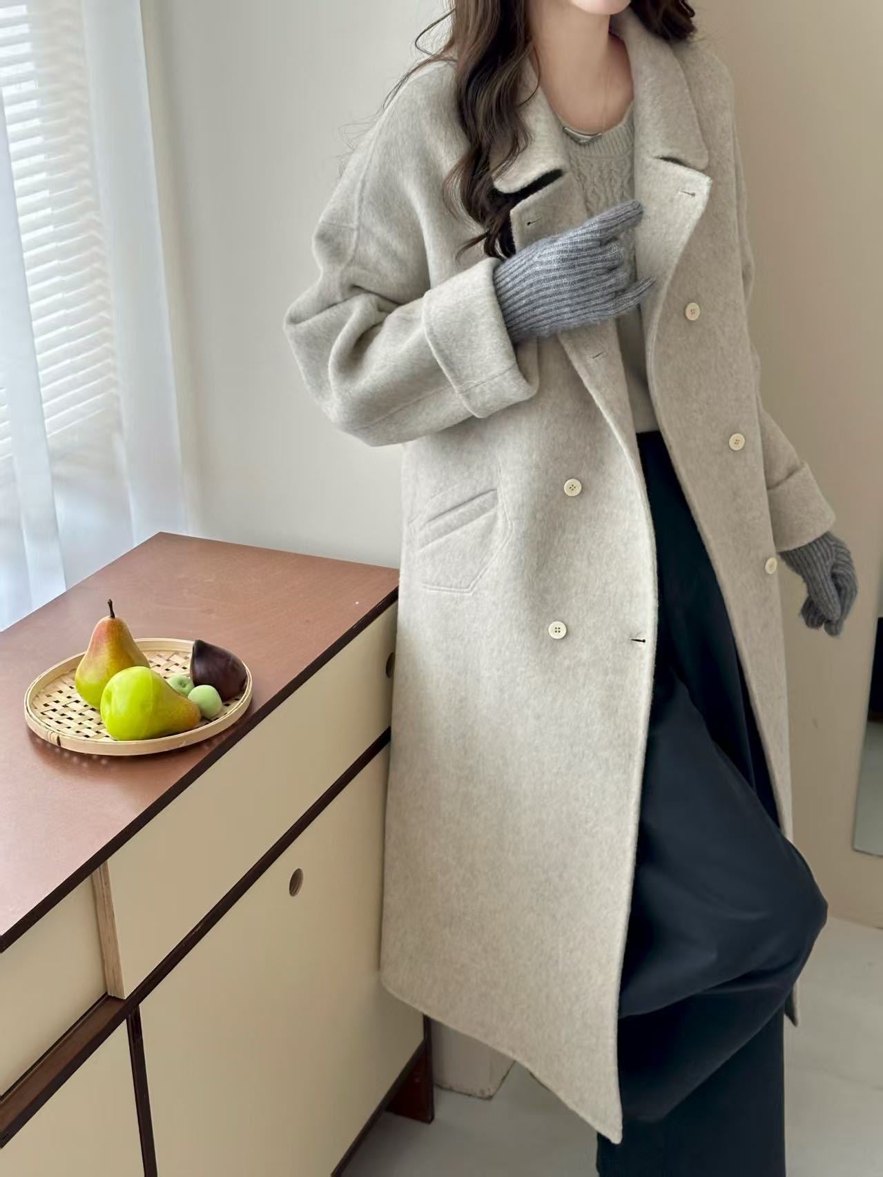 ハイエンドダブルブレストウールコート