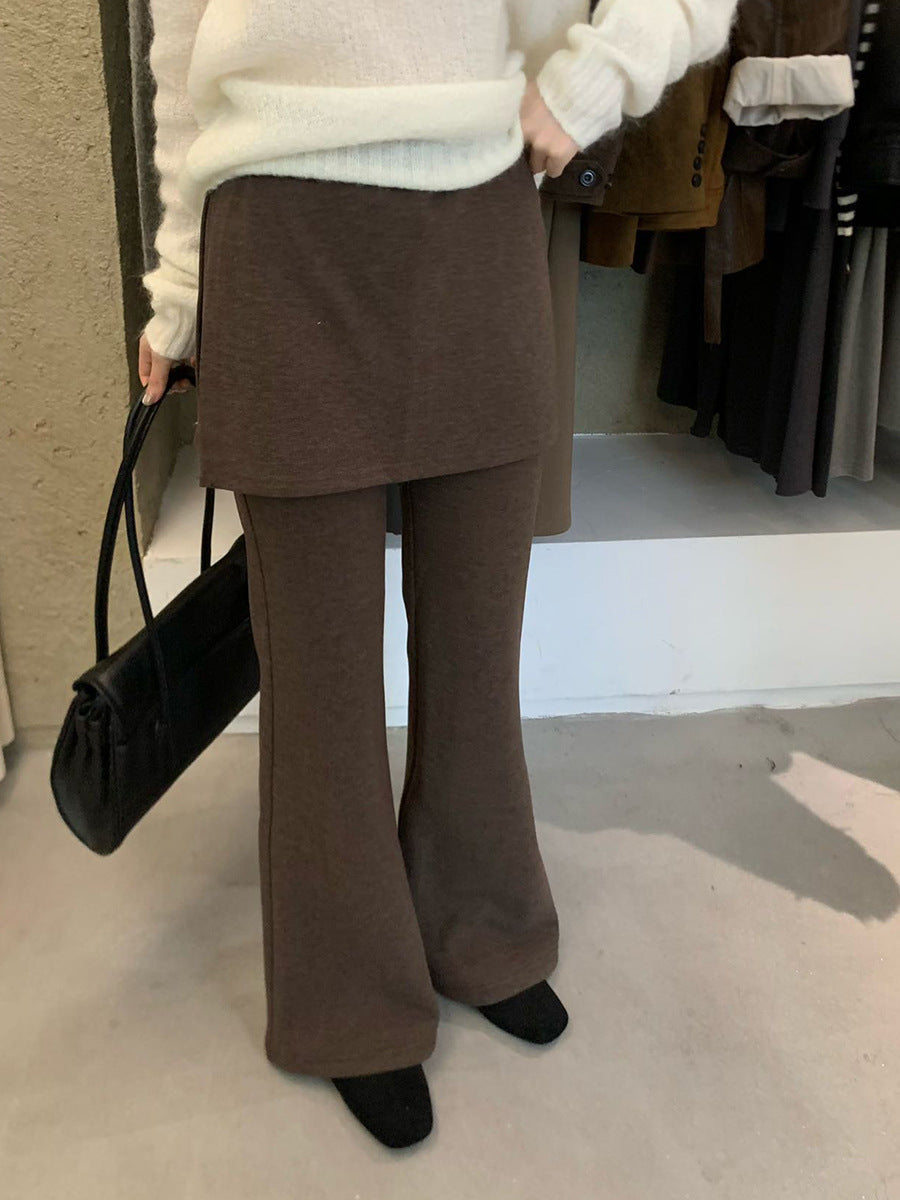 フレアパンツ×ミニスカート セットアップ