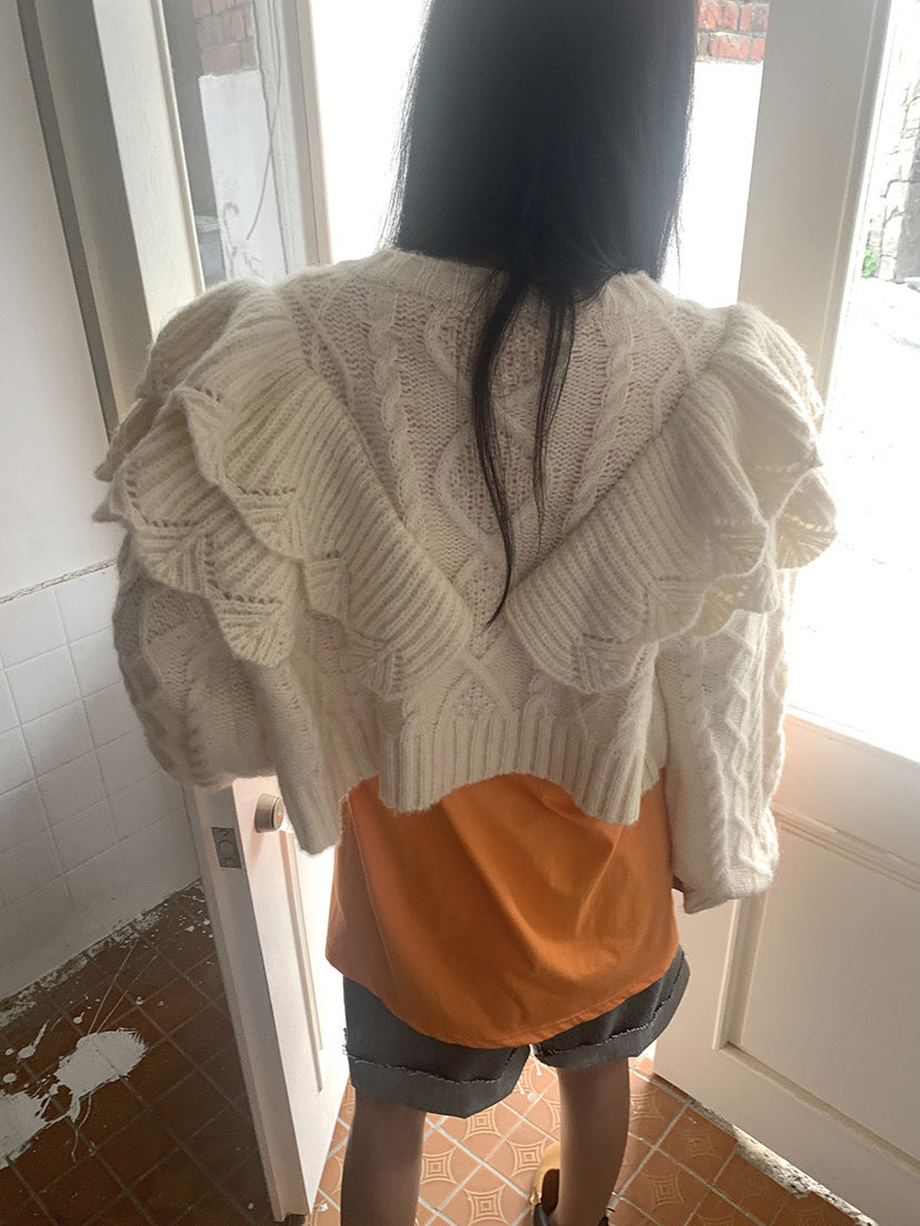 ショート丈ニットカーディガン