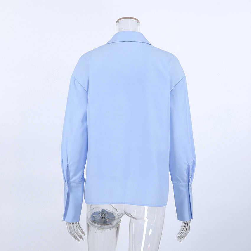 アシンメトリーフリルデザインシャツ