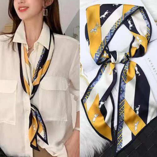 リボンタイプロングシルクスカーフ