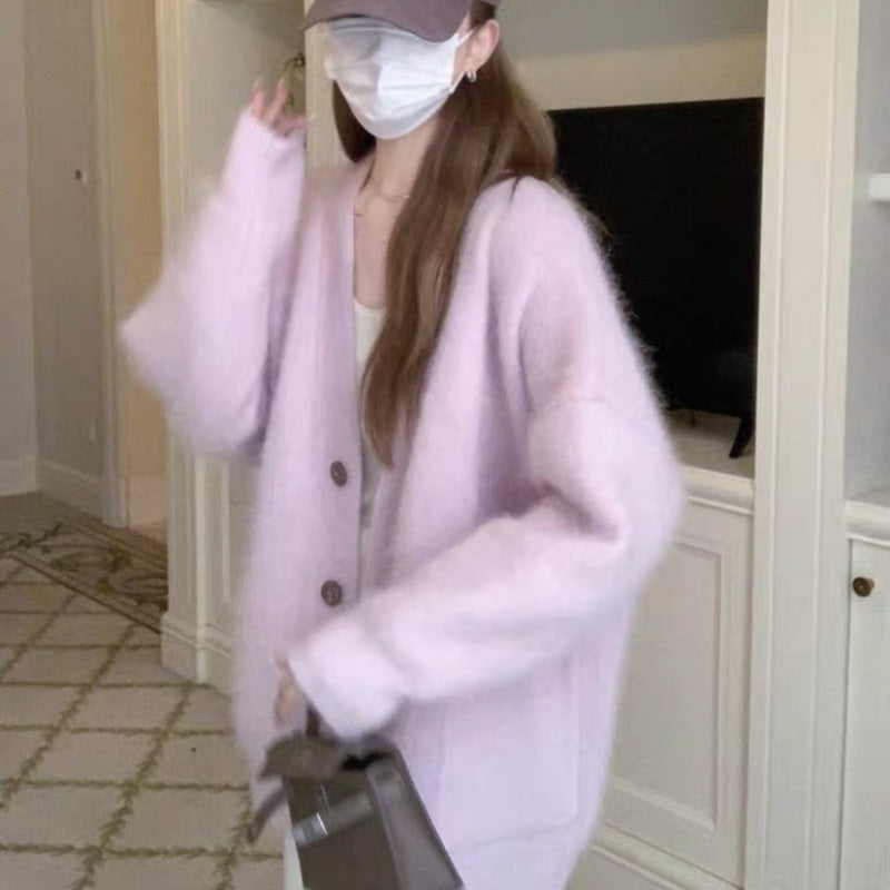 ミドル丈のゆったりカーディガン