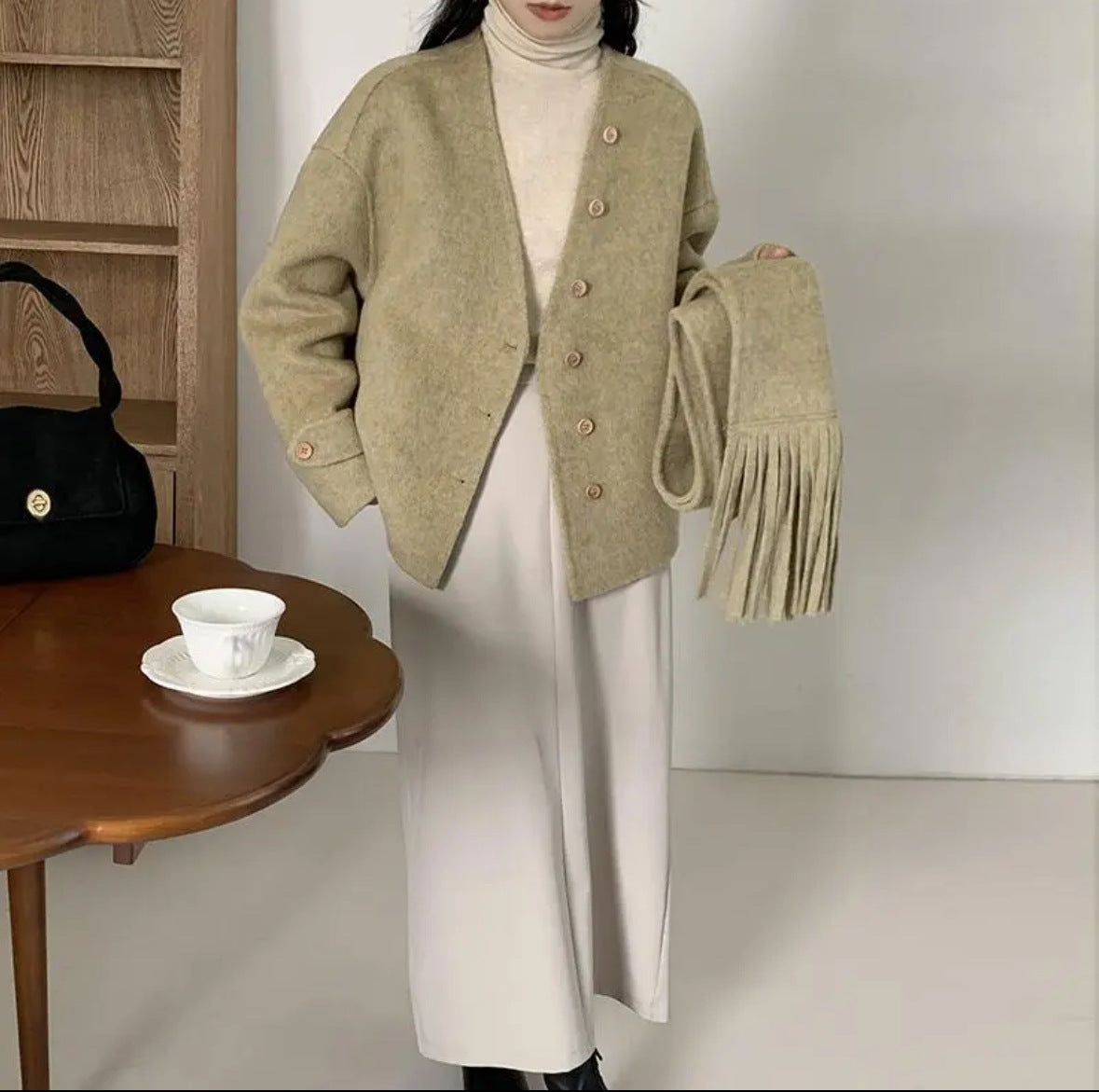 プティヌン スカーフ付きコート