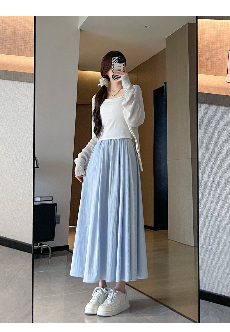 ナチュラルピンク ロングスカート