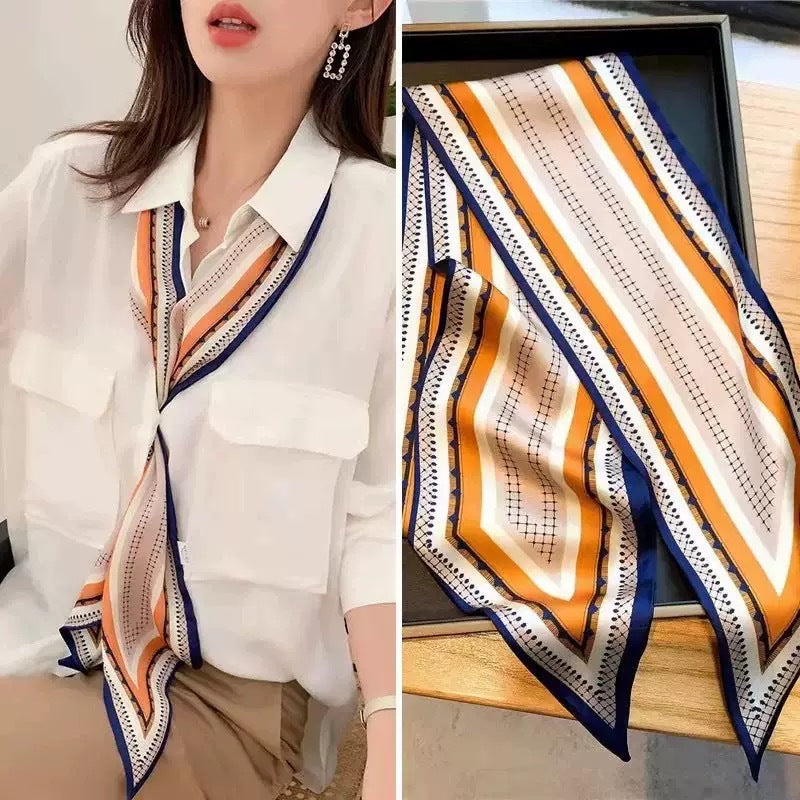 リボンタイプロングシルクスカーフ