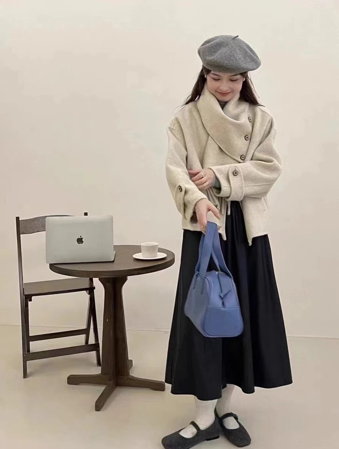 プティヌン スカーフ付きコート