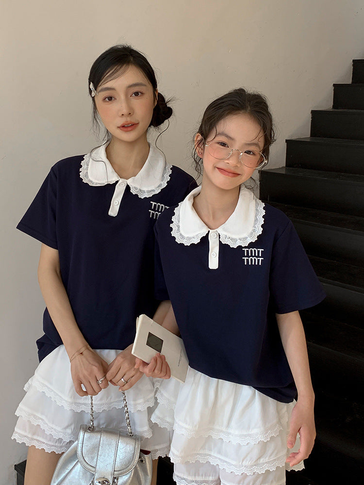 ネイビー×白の好印象リンクコーデ