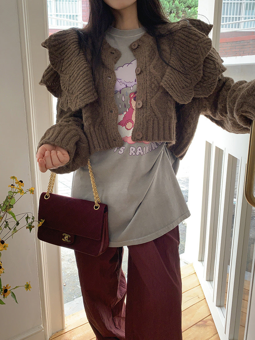 ショート丈ニットカーディガン