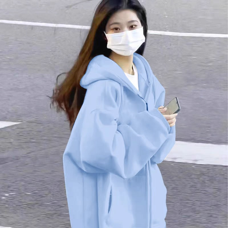 韓国×アメリカンシックなゆったりパーカー