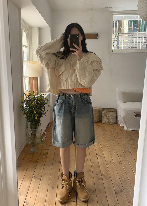 ショート丈ニットカーディガン