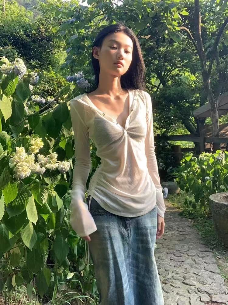 フード付きシアートップス