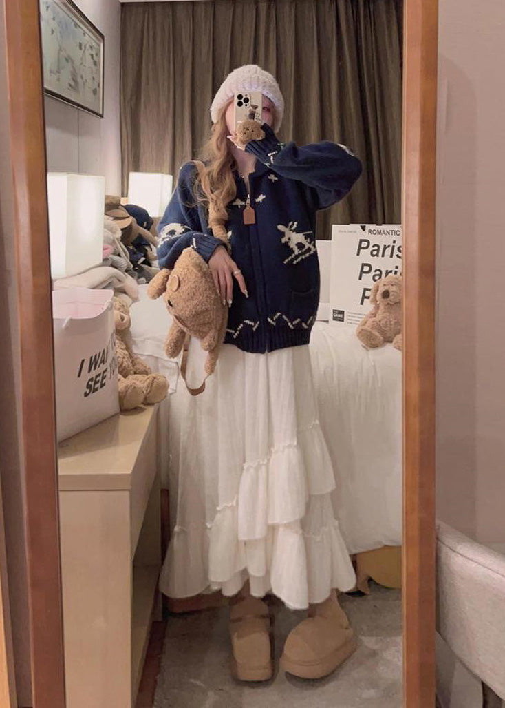 フリルパッチワーク裏起毛ティアードスカート