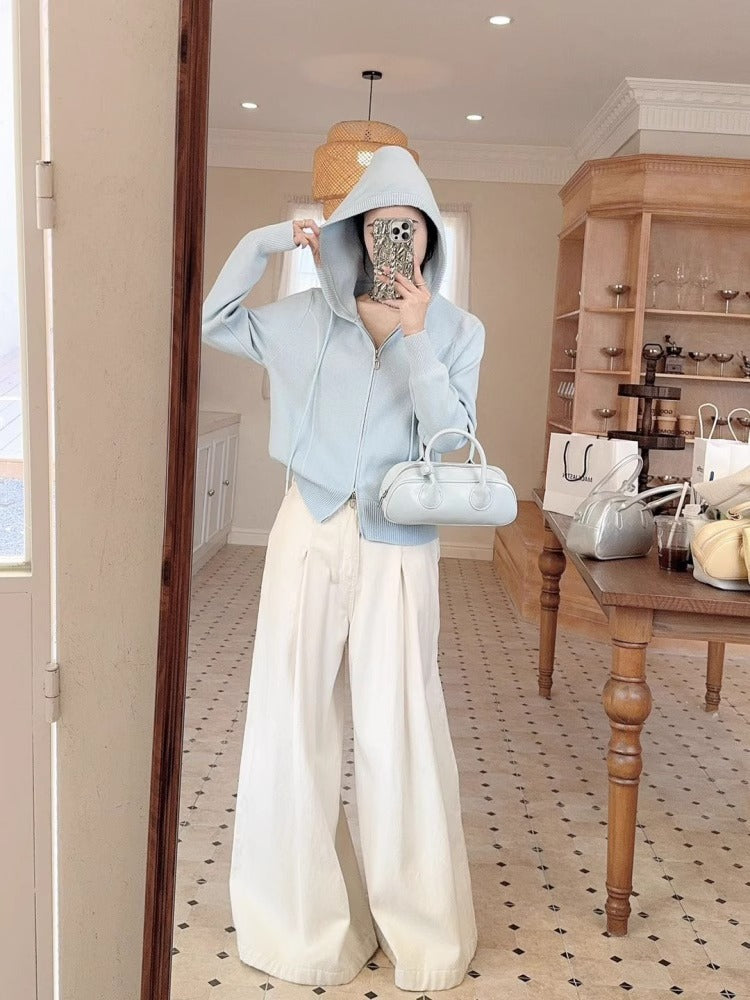 ゆるシルエット ジップアップライトパーカー