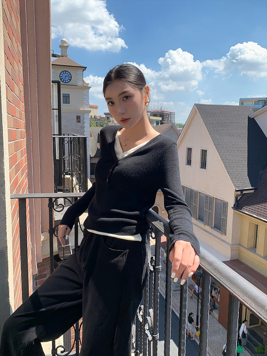 レイヤード Vネックカットソー