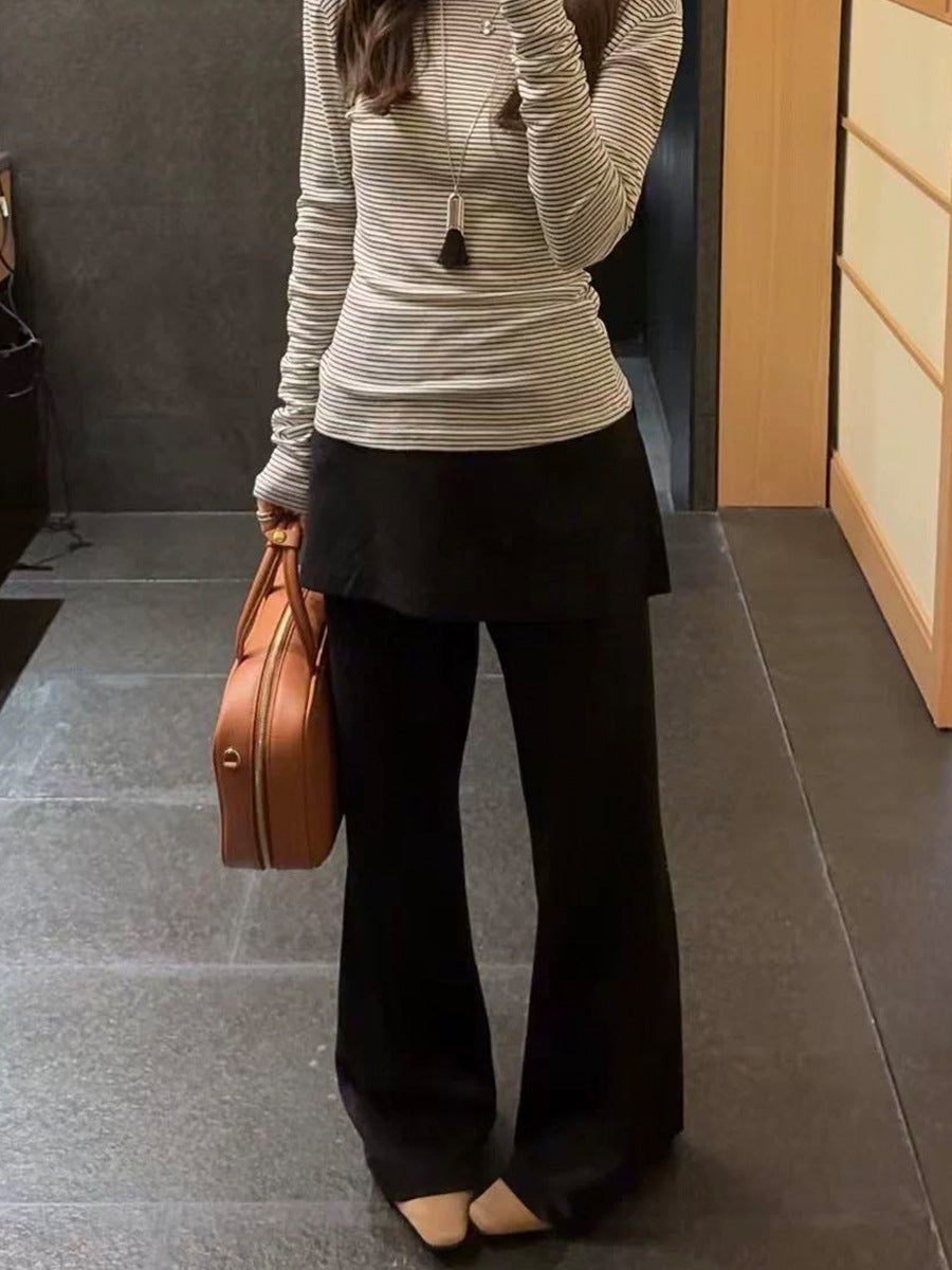 フレアパンツ×ミニスカート セットアップ