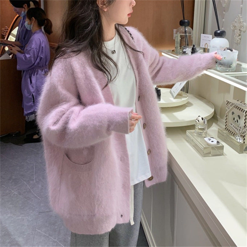 ミドル丈のゆったりカーディガン