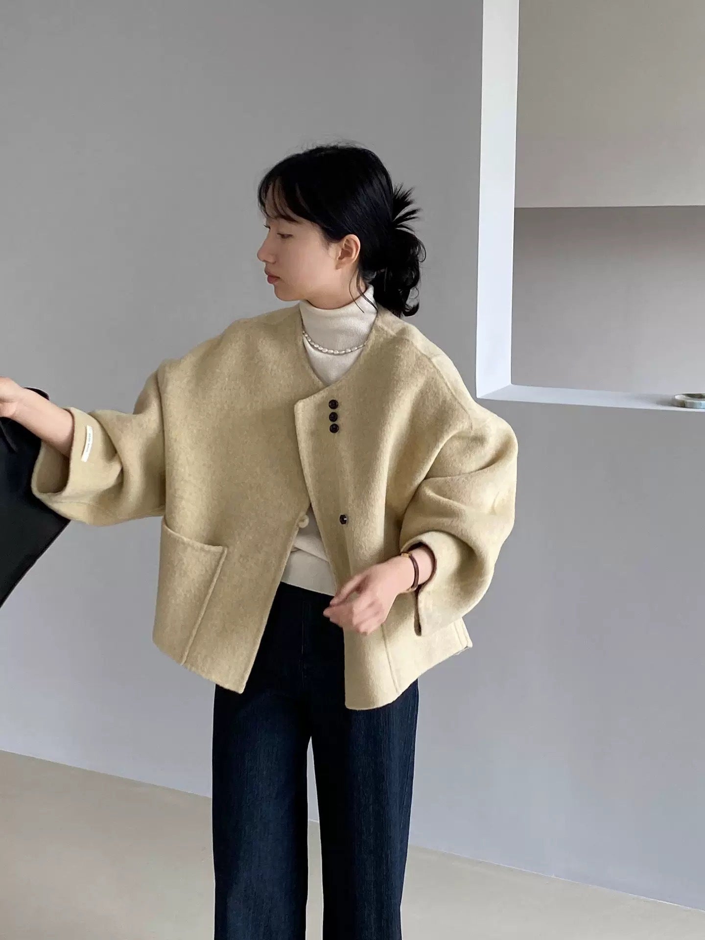 キューブライン ウールショートジャケット