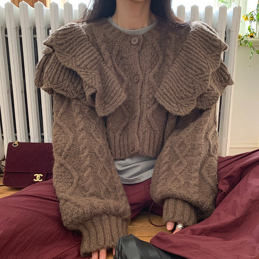 ショート丈ニットカーディガン