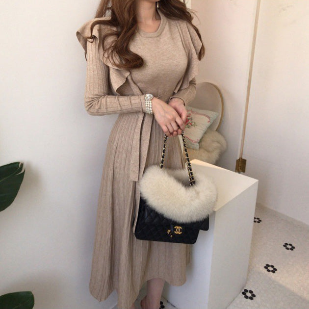 ラッフルニットワンピース