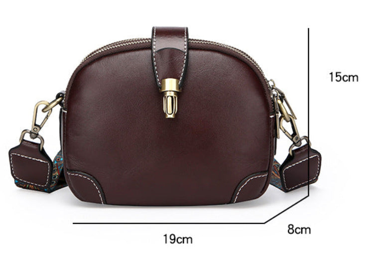レトロテイスト 本革ミニショルダーバッグ