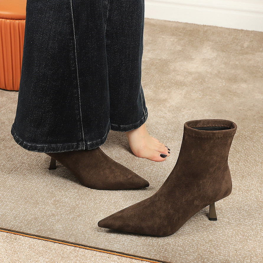 スエードショートブーツ