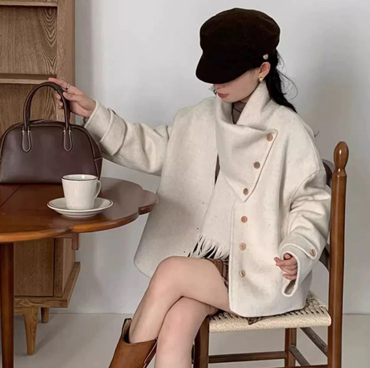 プティヌン スカーフ付きコート